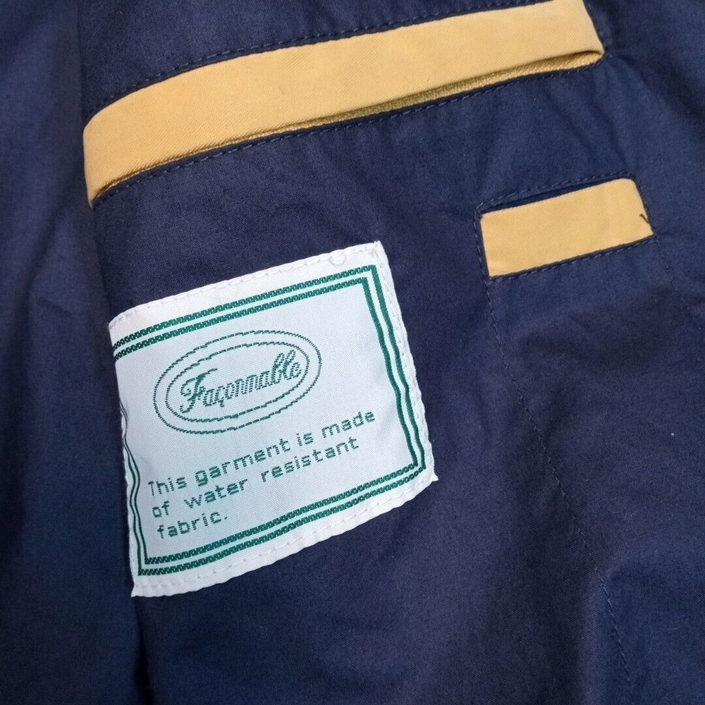 Vintage Faconnable‎ Jacket Mens S Yellow Ribbing Wool Blend Water Resistant - Picture 8 of 12